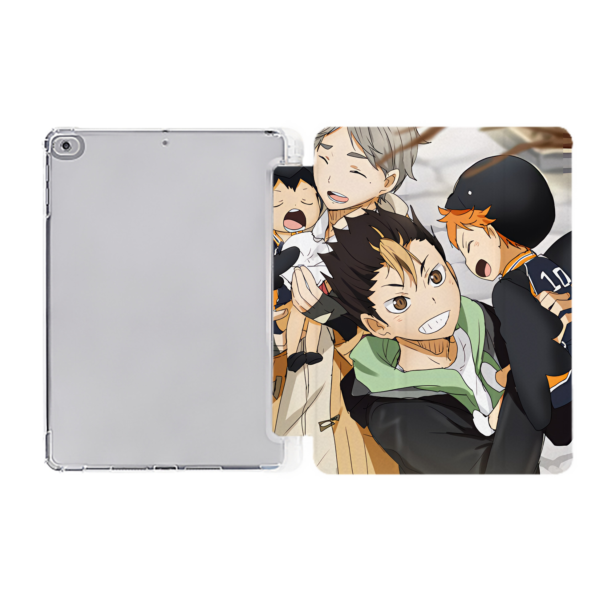 （画像用） ハイキュー!! Haikyu!! IPad ケース ペン収納付き 三つ折りスタンド PUレザー×シリコン 対応機種9.5/10.5/10.9インチ